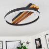 Angtasom Plafondlamp LED Bruin, houtlook, Zwart, 1-licht, Afstandsbediening