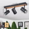 Javel Plafondlamp Bruin, houtlook, Zwart, 3-lichts