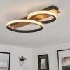 Canhestros Plafondlamp LED houtlook, Zwart, 1-licht