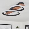 Canhestros Plafondlamp LED houtlook, Zwart, 1-licht