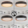 Louea Plafondlamp LED Bruin, houtlook, Zwart, 1-licht