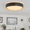 Louea Plafondlamp LED Bruin, houtlook, Zwart, 1-licht