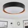 Louea Plafondlamp LED Bruin, houtlook, Zwart, 1-licht