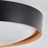 Louea Plafondlamp LED Bruin, houtlook, Zwart, 1-licht