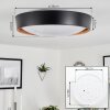 Louea Plafondlamp LED Bruin, houtlook, Zwart, 1-licht