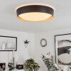 Louea Plafondlamp LED Bruin, houtlook, Zwart, 1-licht