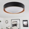 Louea Plafondlamp LED Bruin, houtlook, Zwart, 1-licht