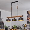 Chabian Hanglamp Bruin, houtlook, Zwart, 3-lichts