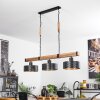 Chabian Hanglamp Bruin, houtlook, Zwart, 3-lichts