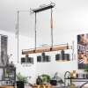 Chabian Hanglamp Bruin, houtlook, Zwart, 3-lichts