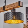 Chabian Hanglamp Bruin, houtlook, Zwart, 3-lichts