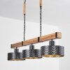 Chabian Hanglamp Bruin, houtlook, Zwart, 3-lichts