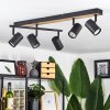 Javel Plafondlamp Bruin, houtlook, Zwart, 5-lichts