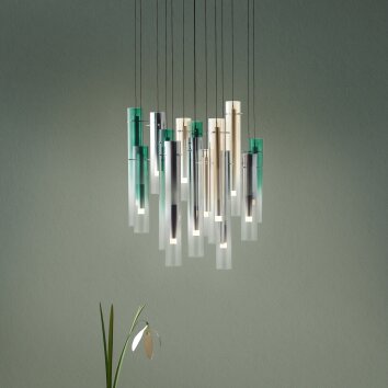 Brilliant Inez Hanglamp LED Zilver, 14-lichts