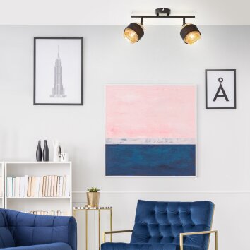 Brilliant Grove Plafondlamp Zwart, 2-lichts