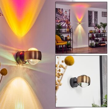 Sapri Muurlamp Oud messing, Zwart, 1-licht