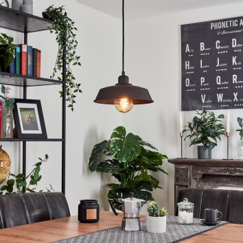 Rognaix Hanger Zwart, 1-licht