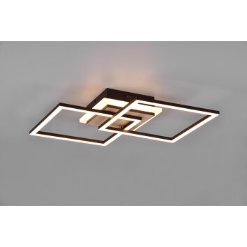 Reality Giro Plafondlamp LED houtlook, Zwart, 1-licht, Afstandsbediening