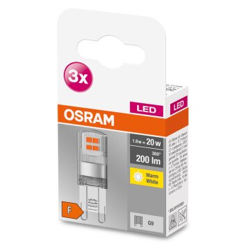 OSRAM LED BASE PIN Set van 3 G9 1,9 Watt 2700 Kelvin 200 Lumen