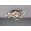 Reality Circle Plafondlamp LED houtlook, Zwart, 1-licht, Afstandsbediening