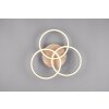 Reality Circle Plafondlamp LED houtlook, Zwart, 1-licht, Afstandsbediening