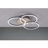 Reality Circle Plafondlamp LED houtlook, Zwart, 1-licht, Afstandsbediening