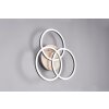 Reality Circle Plafondlamp LED houtlook, Zwart, 1-licht, Afstandsbediening