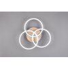 Reality Circle Plafondlamp LED houtlook, Zwart, 1-licht, Afstandsbediening