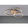Reality Circle Plafondlamp LED houtlook, Zwart, 1-licht, Afstandsbediening