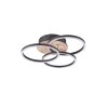 Reality Circle Plafondlamp LED houtlook, Zwart, 1-licht, Afstandsbediening