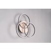 Reality Circle Plafondlamp LED houtlook, Zwart, 1-licht, Afstandsbediening
