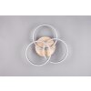 Reality Circle Plafondlamp LED houtlook, Zwart, 1-licht, Afstandsbediening