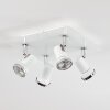 Lanrigan Plafondlamp Chroom, Wit, 4-lichts
