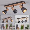 Kouek Plafondlamp Natuurlijke kleuren, Zwart, 3-lichts