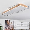 Salmi Plafondlamp LED Bruin, houtlook, Wit, 1-licht, Afstandsbediening