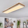 Salmi Plafondlamp LED Bruin, houtlook, Wit, 1-licht, Afstandsbediening