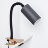 Javel Klemlamp Bruin, houtlook, Zwart, 1-licht