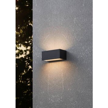 Eglo SPONGANO Buiten muurverlichting LED Zwart, 2-lichts