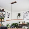 Salmi Hanglamp LED Bruin, houtlook, Zwart, 1-licht