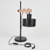 Chabian Tafellamp Bruin, houtlook, Zwart, 1-licht