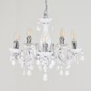 Malmback kroonluchter Chroom, Wit, 5-lichts