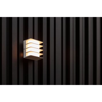 Lutec Gridy Buiten muurverlichting LED Wit, 1-licht