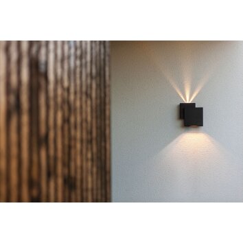 Lutec Rialto Buiten muurverlichting LED Zwart, 2-lichts
