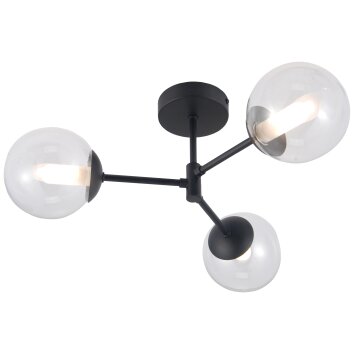 Brilliant Gitse Plafondlamp Zwart, 3-lichts
