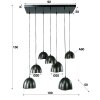 Mirror Hanglamp Nikkel mat, Zwart, 7-lichts