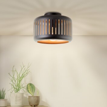 Brilliant Tyas Plafondlamp Zwart, 1-licht