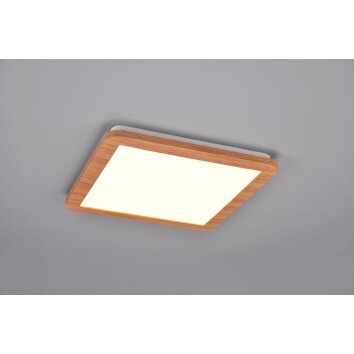 Reality Camillus Plafondpaneel LED houtlook, Wit, 1-licht
