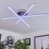 Noppa Plafondlamp LED Chroom, Nikkel mat, 3-lichts, Afstandsbediening, Kleurwisselaar