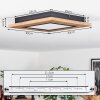 Salmi Plafondpaneel LED houtlook, Zwart, 1-licht
