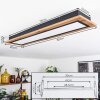 Salmi Plafondpaneel LED houtlook, Zwart, 1-licht, Afstandsbediening